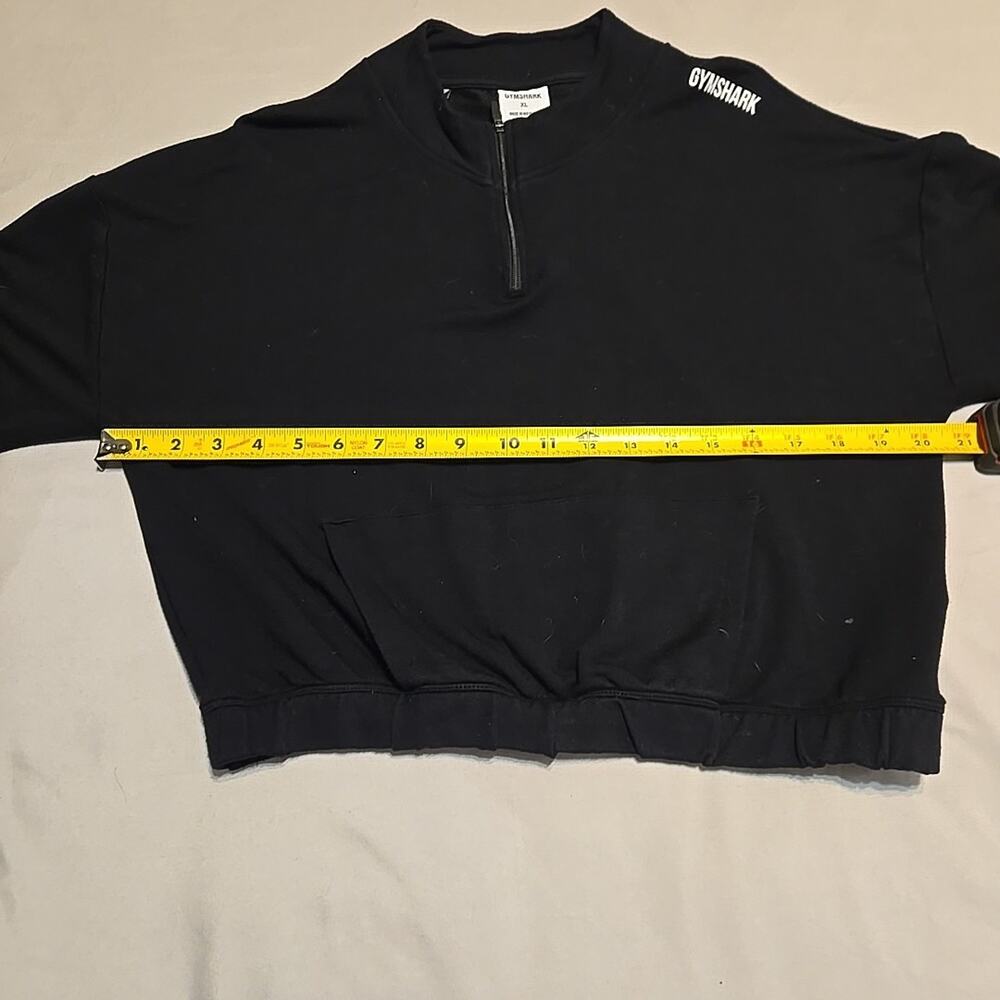 Gymshark Women Size XL Training Cropped Sweater Black 1/4 Zip - Picture 6 of 7